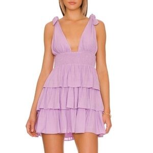 Lovers and Friends Brielle Lavender Tiered Mini Dress
